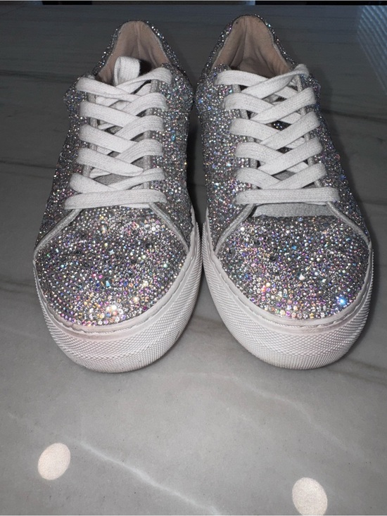 Betsey Johnson Shoes - Betsey Johnson Sparkling Silver Glitter Platform Sneakers